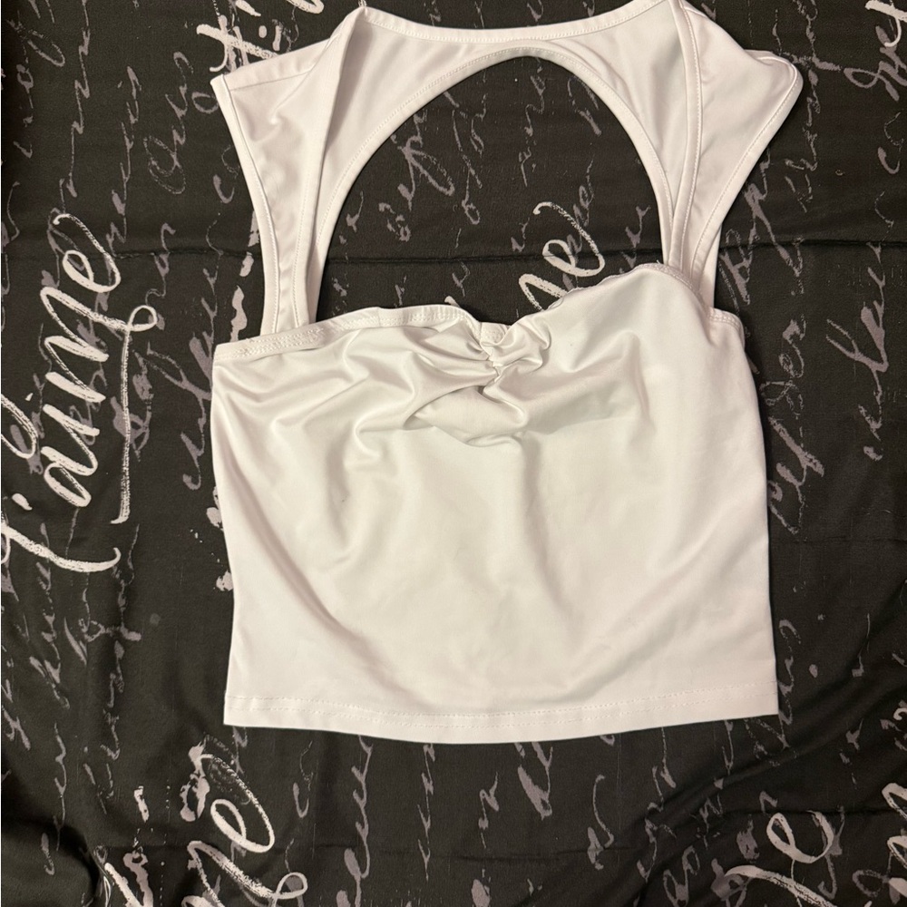 White open back size small tank from SHEIN